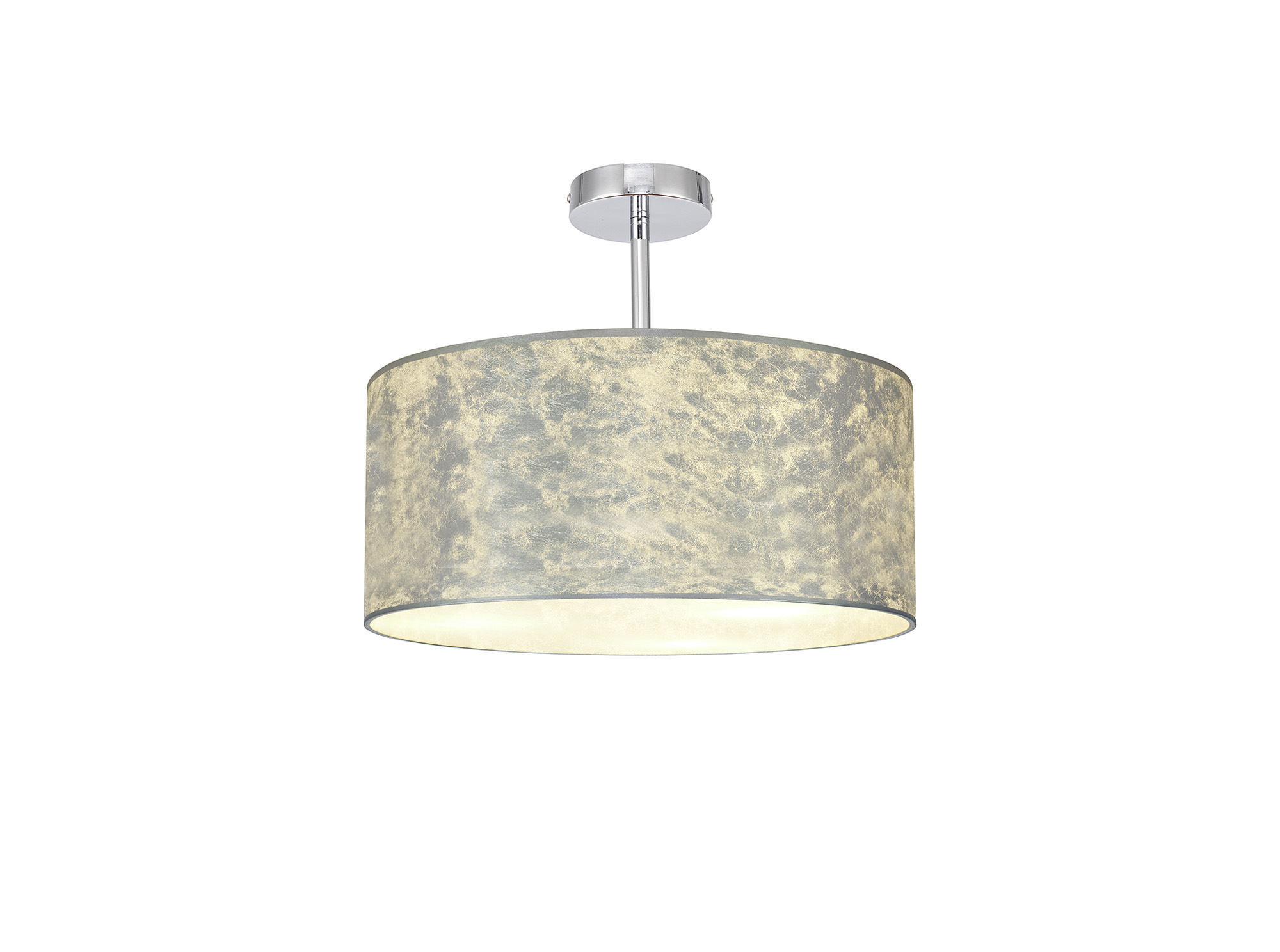 Baymont 40cm Semi Flush 1 Light Polished Chrome, Silver Leaf DK0783  Deco Baymont